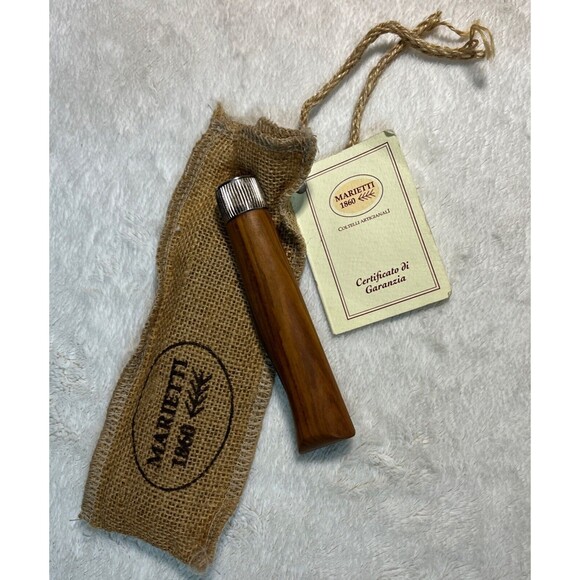 Marietti Inox Locking Blade Wooden Knife Alle-Pia Handcrafted Italian S… - Picture 2 of 9